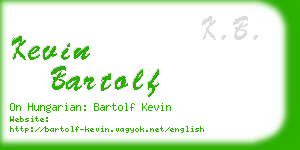 kevin bartolf business card